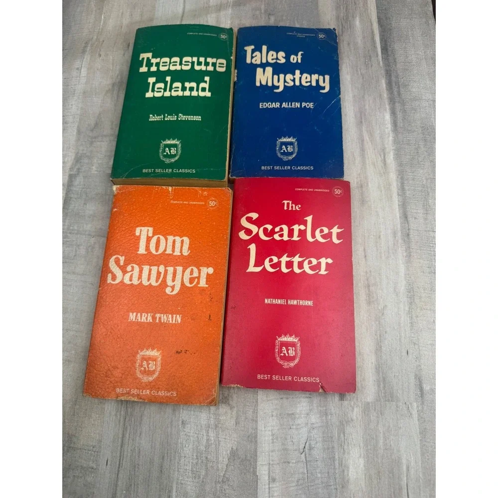 Vintage AB Best Seller Classics Books Lot of 4 PB Tom Sawyer Scarlet Letter